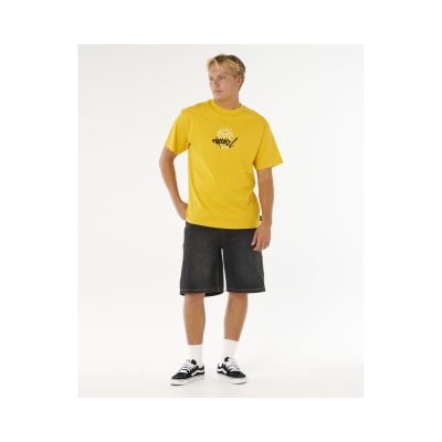 4. Koszulka męska RIP CURL Inner Visions Rotten Sun Tee żółta