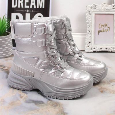 2. Śniegowce sznurowane metaliczne Potocki W WOL117B