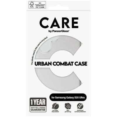 4. Etui CARE by PanzerGlass Flagship Urban Combat do Samsung Galaxy S25 Ultra - przezroczysty