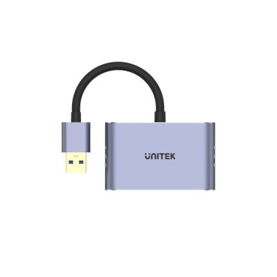 3. UNITEK V1304A adapter kablowy 0,15 m USB Typu-A HDMI + VGA (D-Sub) Szary