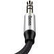 8. Baseus Yiven M30 kabel audio stereo AUX 3,5 mm męski mini jack 1,5m srebrno-czarny (CAM30-CS1)