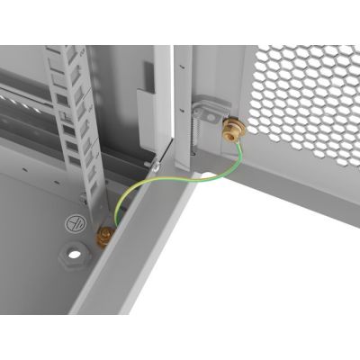 5. Szafa instalacyjna rack wisząca 19" 9U 600X450 szara drzwi perforowane Lanberg (flat pack)