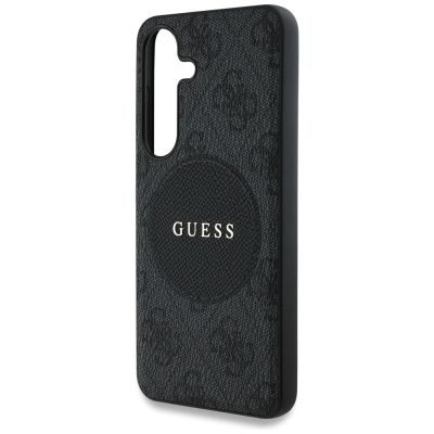 6. Etui Guess 4G Round Patch Classic Logo MagSafe do Samsung Galaxy S25 czarny