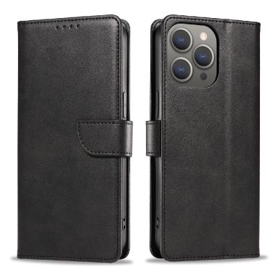5. Etui Leather Book Case na iPhone 16 - czarne