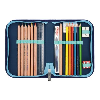 4. Herlitz SoftLight Plus Greenline Blue Ice zestaw do plecaka szkolnego Dziewczyna Poliester Niebieski, Granatowy (marynarski)