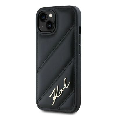 2. Etui Karl Lagerfeld Diagonal Quilted Script na iPhone 15 / 14 / 13 - czarne