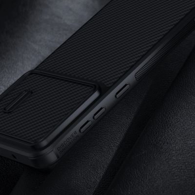 16. Nillkin Synthetic Fiber S Case etui Samsung Galaxy S23 pokrowiec osłona na aparat czarne