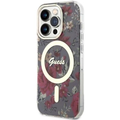 2. Etui Guess Flower MagSafe na iPhone 14 Pro - zielone