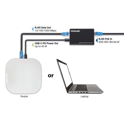 7. INTELLINET Gigabit Ultra PoE-Splitter mit USB-C-Ausgang 45W