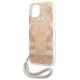 6. Etui Guess Flower Strap na iPhone 13 mini - złote