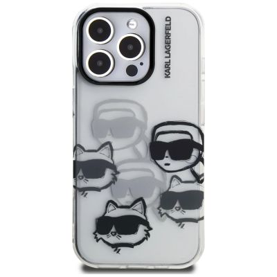 3. Etui Karl Lagerfeld IML Multi K&C Head Pattern na iPhone 16 Pro - przezroczyste