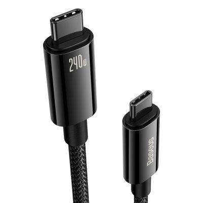 2. Kabel Baseus CAWJ040101 USB-C - USB-C 240W 480Mb/s 2m - czarno-szary