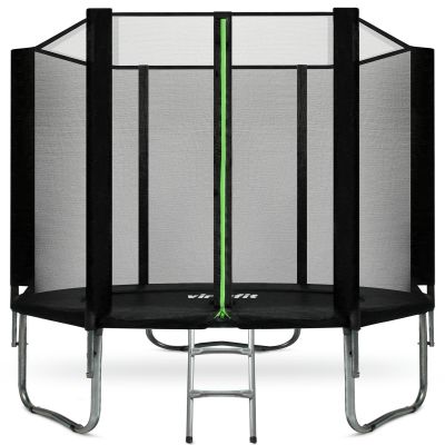 VIRTUFIT TRAMPOLINA Z SIATKĄ BEZPIECZEŃSTWA - CZARNA - 251 CM