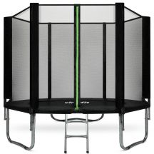 VIRTUFIT TRAMPOLINA Z SIATKĄ BEZPIECZEŃSTWA - CZARNA - 251 CM