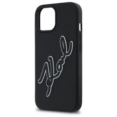 6. Etui Karl Lagerfeld 3D Rubber Signature na iPhone 15 - czarne