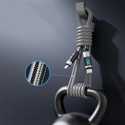 8. Kabel Orico LDC2C USB-C - USB-C PD 100 W z wyświetlaczem LED 480 Mb/s 2 m - 2szt. - czarny