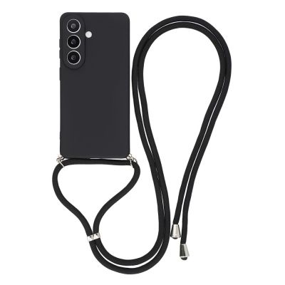 Etui na Samsung Galaxy S26 z wyściółką z włókna i paskiem crossbody - czarne
