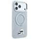 4. Etui Karl Lagerfeld with Ring Stand 360 Karl & Choupette Heads Pin MagSafe na iPhone 18 Pro / 17 Pro - szare