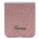 5. Etui Guess Glitter Script na Samsung Galaxy Z Flip 5 - różowe