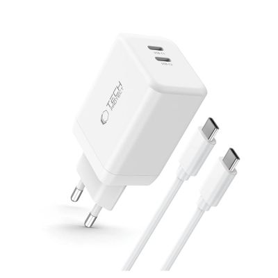 2. Ładowarka Tech-Protect NC45W-GAN 2-PORT PD45W + TYPE-C CABLE - białe