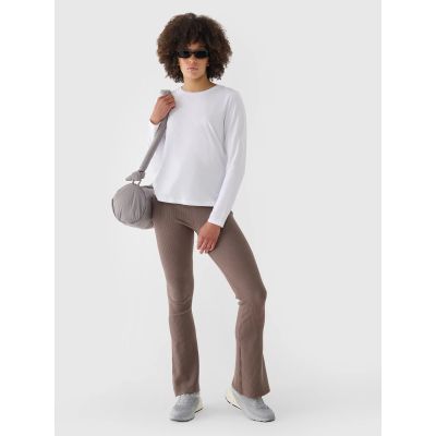 3. Longsleeve oversize gładki damski 4F 4FWMM00TLONF431-10S