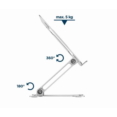 31. GEMBIRD SKŁADANA PODSTAWKA POD NOTEBOOKA 15,6" SREBRNA