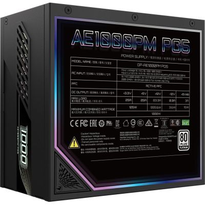 9. Zasilacz Gigabyte AORUS ELITE P1000W 80+ Platinum Modular PCIe 5.0 ICE (GP-AE1000PM PG5 ICE)
