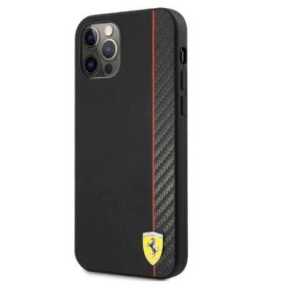 2. Etui Ferrari On Track Carbon Stripe na iPhone 12 Pro Max - czarne