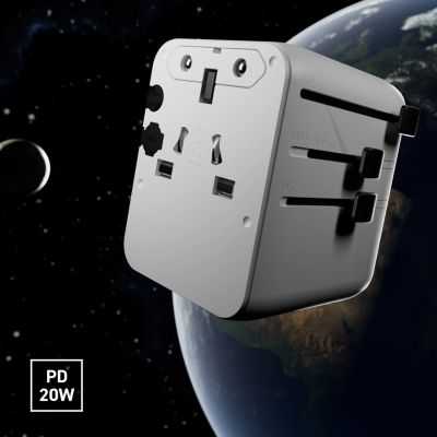 11. Adapter podróżny SBS 2xUSB-C 1xUSB-A uniwersalny - biały