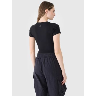 4. T-shirt crop top gładki damski 4F 4FRSS25TTSHF2695-20S