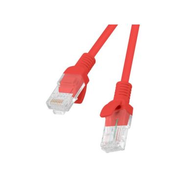 Kabel UTP Lanberg PCU5-10CC-0025-R (RJ45 - RJ45 ; 0,25m; UTP; kat. 5e; kolor czerwony)