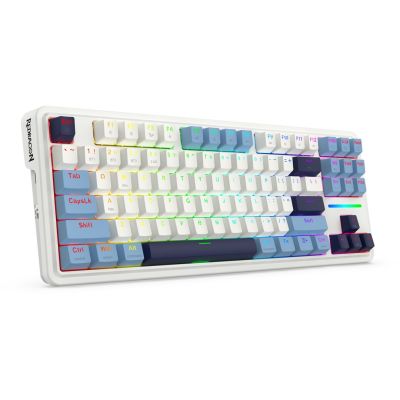 8. REDRAGON K728WBB-RGB-PRO Antonium Pro klawiatura USB + RF Wireless + Bluetooth Biały, Niebieski