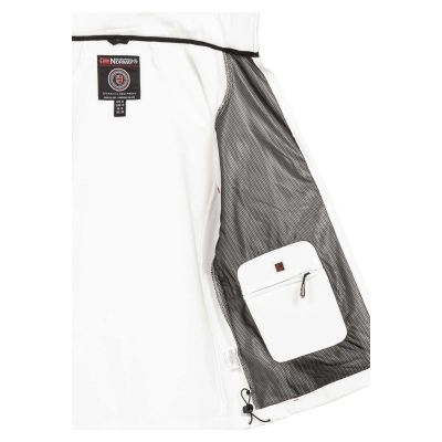 6. Kurtka sportowa męska Geographical Norway Techno MEN 056 BS3 szybkoschnąca z kapturem biała (WU1060H/GN)