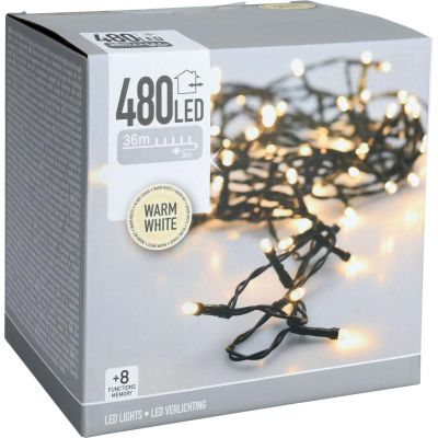 17. LAMPKI CHOINKOWE ŁAŃCUCH ŚWIETLNY 480 LED TIMER CIEPŁY BIAŁY