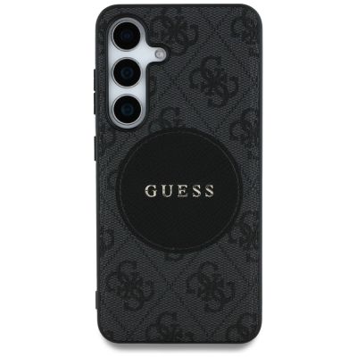 3. Etui Guess 4G Round Patch Classic Logo MagSafe do Samsung Galaxy S25 Plus czarny