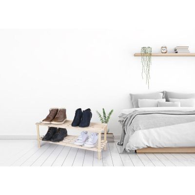 4. PÓŁKI REGAŁ NA BUTY 2 POZIOMY DREWNIANY ALPINA