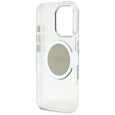 7. Etui Guess IML Metal Colored Circle Classic Logo MagSafe na iPhone 16 Pro Max - szare
