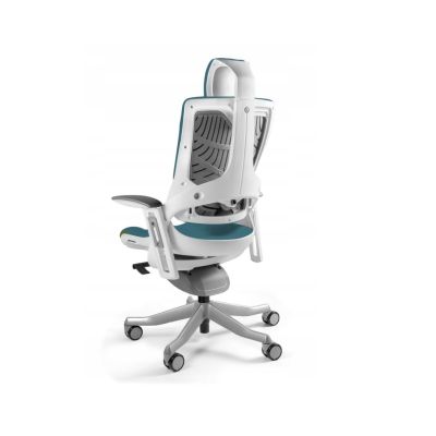 2. Fotel biurowy Wau 2 BL414 tkanina steelblue/biały