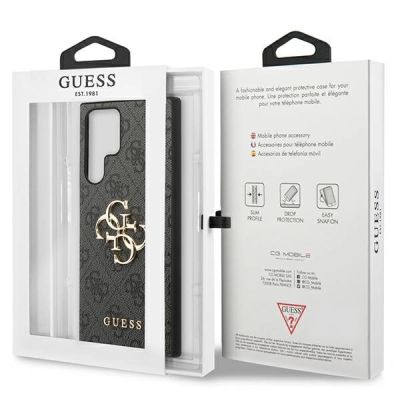 8. Etui Guess 4G Big Metal Logo na Samsung Galaxy S23 Ultra - szare