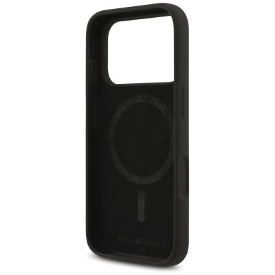 7. Etui Karl Lagerfeld Silicone Karl&Choupette Ring MagSafe do iPhone 17 Pro Max - czarne