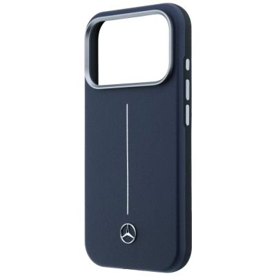 6. Etui Mercedes Leather Semi Wrap Iconic Line MagSafe na iPhone 17 Pro Max - granatowe