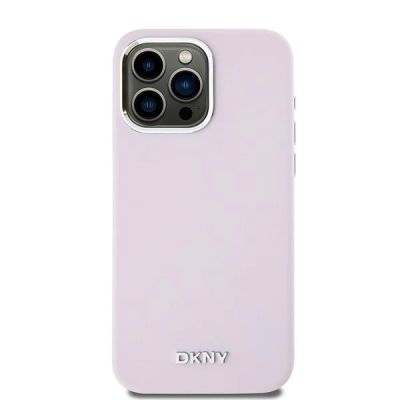 3. Etui DKNY Liquid Silicone Small Metal Logo MagSafe na iPhone 14 Pro Max - różowe
