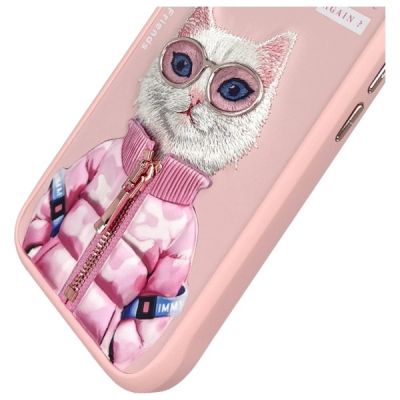 7. Etui Nimmy Cool&Cute 2.0 Cat na iPhone 16 - różowy