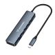 2. Hub USB-C 6 w 1 Wozinsky WHBC10Y4S wielofunkcyjny, aluminiowy, z kablem 15 cm - szary