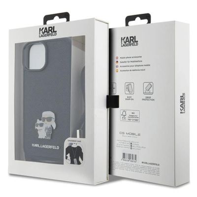 7. Etui Karl Lagerfeld Crossbody Saffiano Metal Pin Karl&Choupette na iPhone 15 Plus - czarne