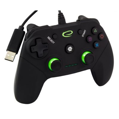 7. Gamepad Esperanza Vanquisher EGG110K (PC, PS3; kolor czarny, kolor zielony)