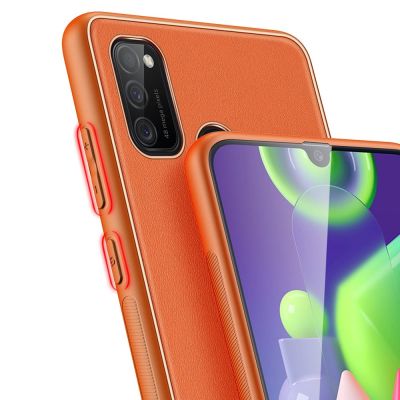 7. Dux Ducis Yolo eleganckie etui pokrowiec ze skóry ekologicznej Samsung Galaxy M30s pomarańczowy