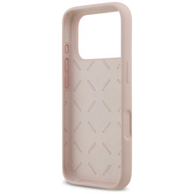 7. Etui Guess Silicone Big 4G Script na iPhone 17 Pro - różowe
