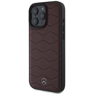 2. Etui Mercedes MB Waves Leather na iPhone 16 Pro Max - czerwone