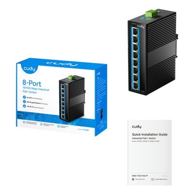 3. Przełącznik sieciowy/switch Cudy IF1008P (10/100) Czarny